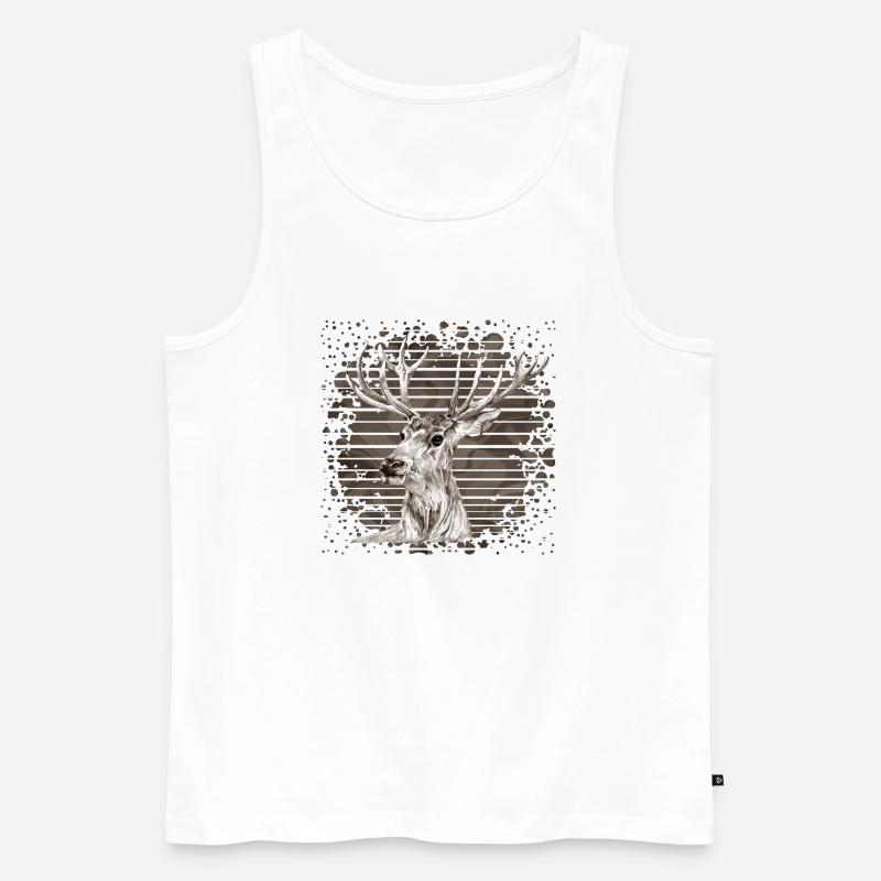 Hirsch - Männer Premium Bio Tank Top - Weiß
