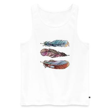 Feder - Männer Premium Bio Tank Top - Weiß - Vorne - Michal (187cm)