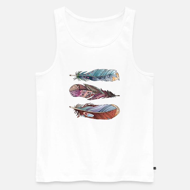 Feder - Männer Premium Bio Tank Top - Weiß