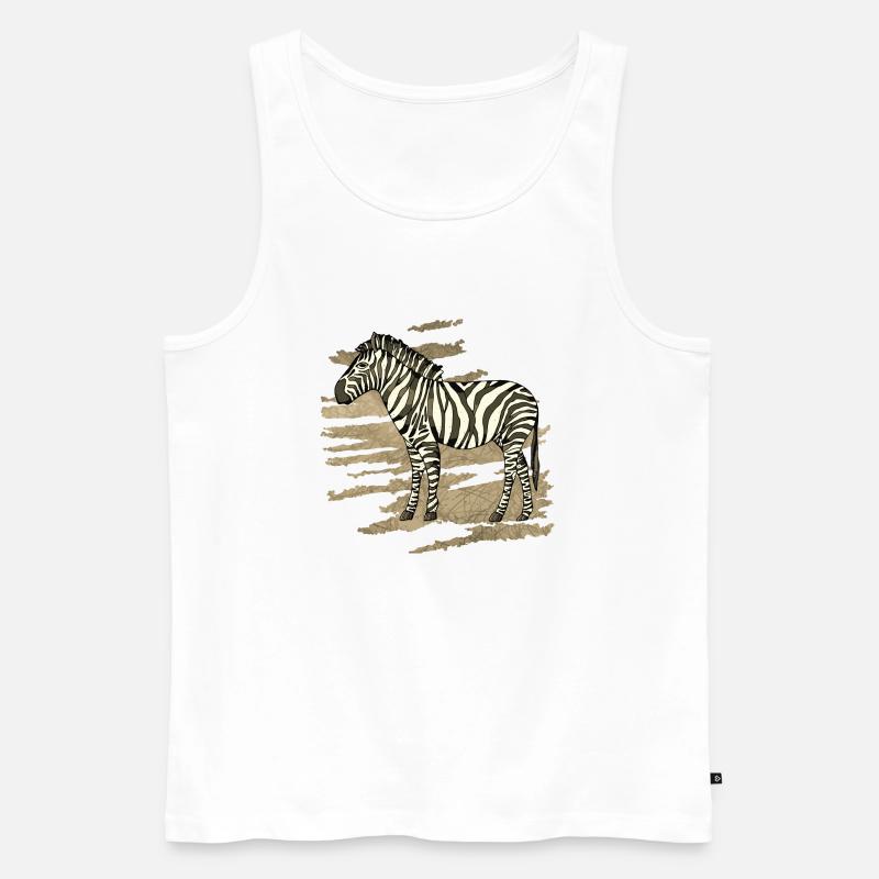 Zebra - Männer Premium Bio Tank Top - Weiß