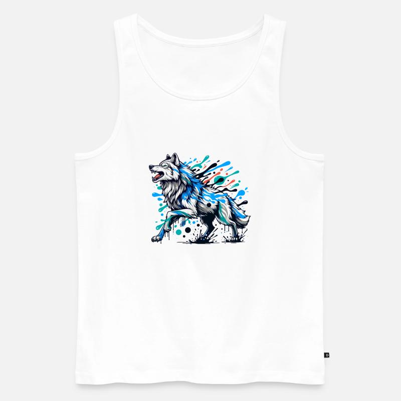 Wunderschöner Wolf - Männer Premium Bio Tank Top - Weiß