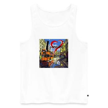 I love London - Débardeur bio Premium Homme - blanc - Devant - Michal (187cm)