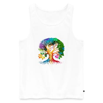 Arbre de vie celtique Arbre de vie méditation - Débardeur bio Premium Homme - blanc - Devant - Michal (187cm)