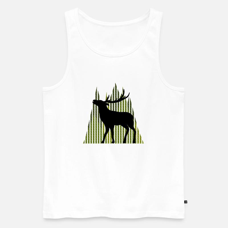 Hirsch - Männer Premium Bio Tank Top - Weiß