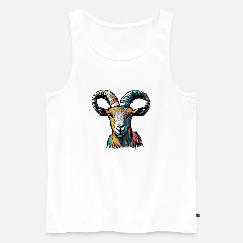 Ziege Steinbock Sternzeichen - Männer Premium Bio Tank Top - Weiß