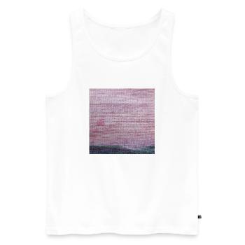 Abstrakter Rosa Himmel - Männer Premium Bio Tank Top - Weiß - Vorne - Michal (187cm)