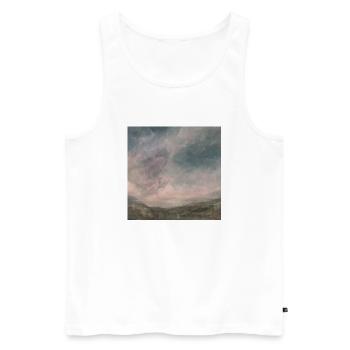 Abstrakter Himmel rosa - Männer Premium Bio Tank Top - Weiß - Vorne - Michal (187cm)