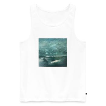 Smaragdgrünes Meer - Männer Premium Bio Tank Top - Weiß - Vorne - Michal (187cm)