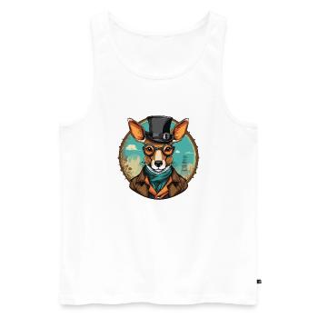Kangaroo - Men's Premium Organic Tank Top - white - Front - Michal (187cm)