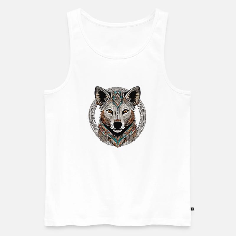 Hyäne - Männer Premium Bio Tank Top - Weiß