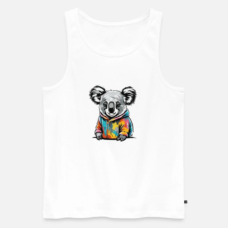 Bunter Graffiti Koala Koalabär - Männer Premium Bio Tank Top - Weiß