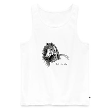 Pferdeportrait in schwarz-weiß - Männer Premium Bio Tank Top - Weiß - Vorne - Michal (187cm)