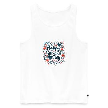 Couronne d’amour botanique - l’élégance de la Saint-Valentin - Débardeur bio Premium Homme - blanc - Devant - Michal (187cm)