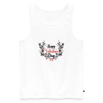 Botanical Love Wreath - Valentine's Elegance - Men's Premium Organic Tank Top - white - Front - Michal (187cm)