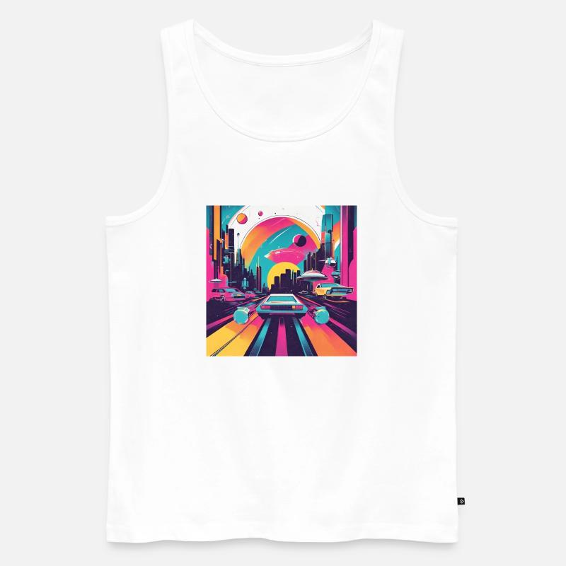 Cosmic Rewind - Männer Premium Bio Tank Top - Weiß