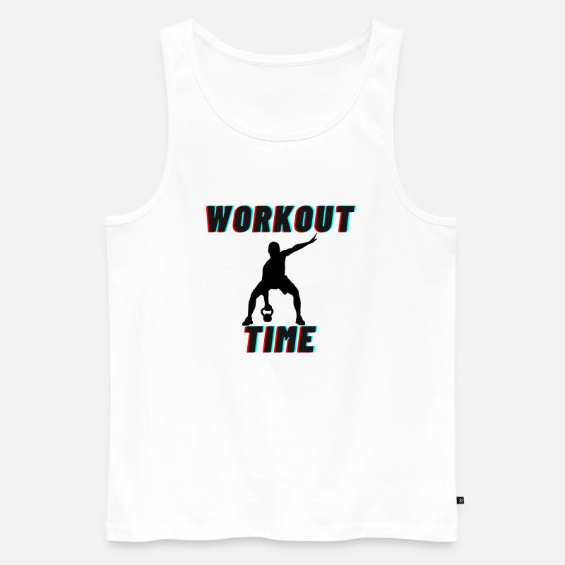 TRAININGSZEIT - Männer Premium Bio Tank Top - Weiß