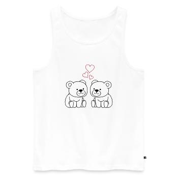 Teddy Bear Love - Men's Premium Organic Tank Top - white - Front - AI Model Male 178 light (178cm)