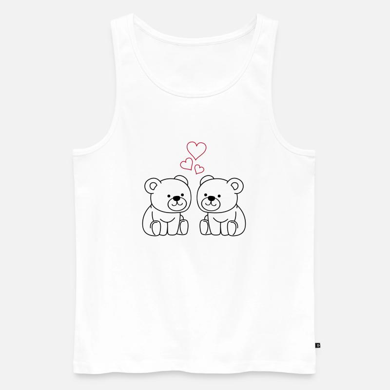 teddybär love - Männer Premium Bio Tank Top - Weiß