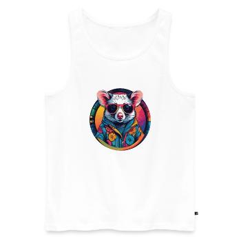 Possum - Men's Premium Organic Tank Top - white - Front - AI Model Male 178 light (178cm)