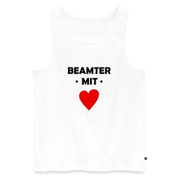 Beamter mit Herz - Männer Premium Bio Tank Top - Weiß - Vorne - Michal (187cm)