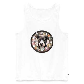 L'heure des fleurs - Débardeur bio Premium Homme - blanc - Devant - Michal (187cm)