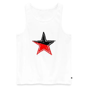 star red black drawn path - Männer Premium Bio Tank Top - Weiß - Vorne - AI Model Male 178 light (178cm)