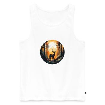 L’ombre du cerf - Débardeur bio Premium Homme - blanc - Devant - Michal (187cm)