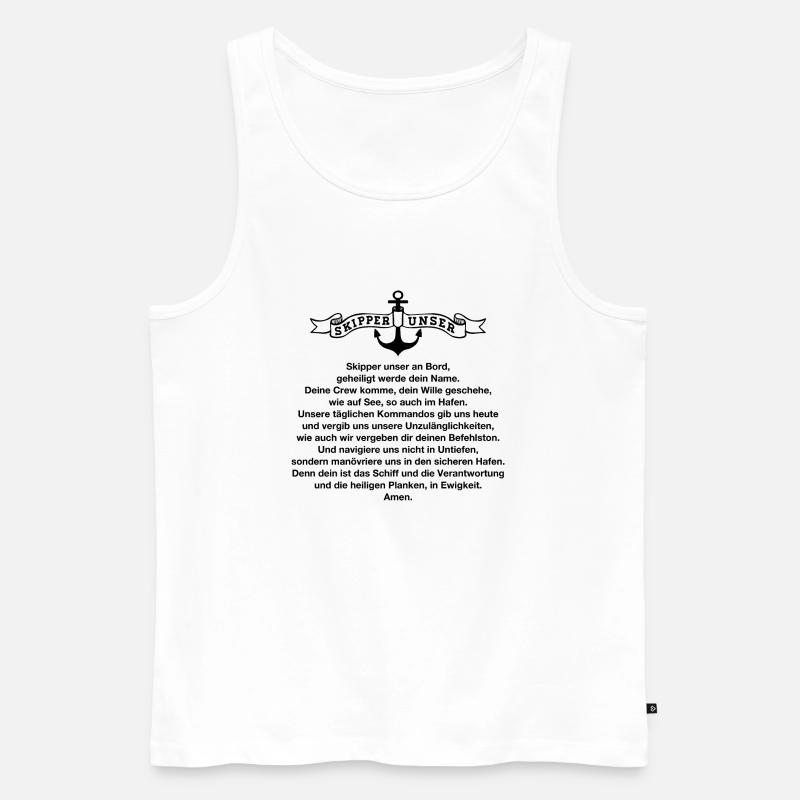 Skipper unser - schwarz - Männer Premium Bio Tank Top - Weiß