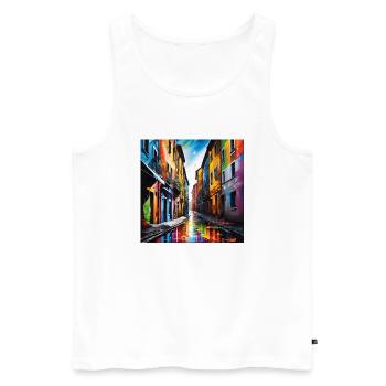 Fantastische Straßen - Männer Premium Bio Tank Top - Weiß - Vorne - Michal (187cm)