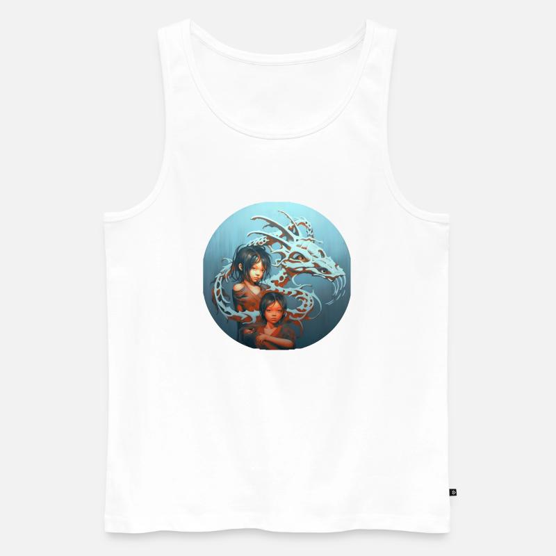 Kinder des Drachen - Männer Premium Bio Tank Top - Weiß