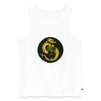 La promenade du dragon - Débardeur bio Premium Homme - blanc - Devant - Michal (187cm)