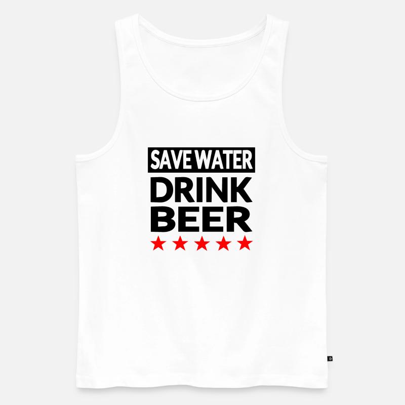 Bier - Männer Premium Bio Tank Top - Weiß