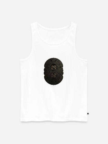 Maya Schwarz-Gold-Monogramm - Männer Premium Bio Tank Top - Weiß