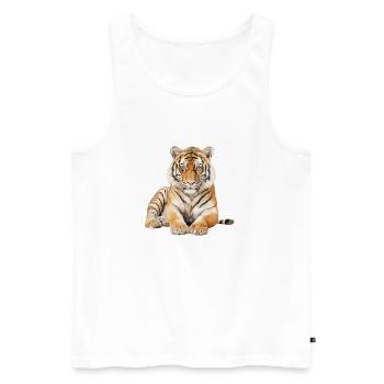 du tigre - Débardeur bio Premium Homme - blanc - Devant - Michal (187cm)