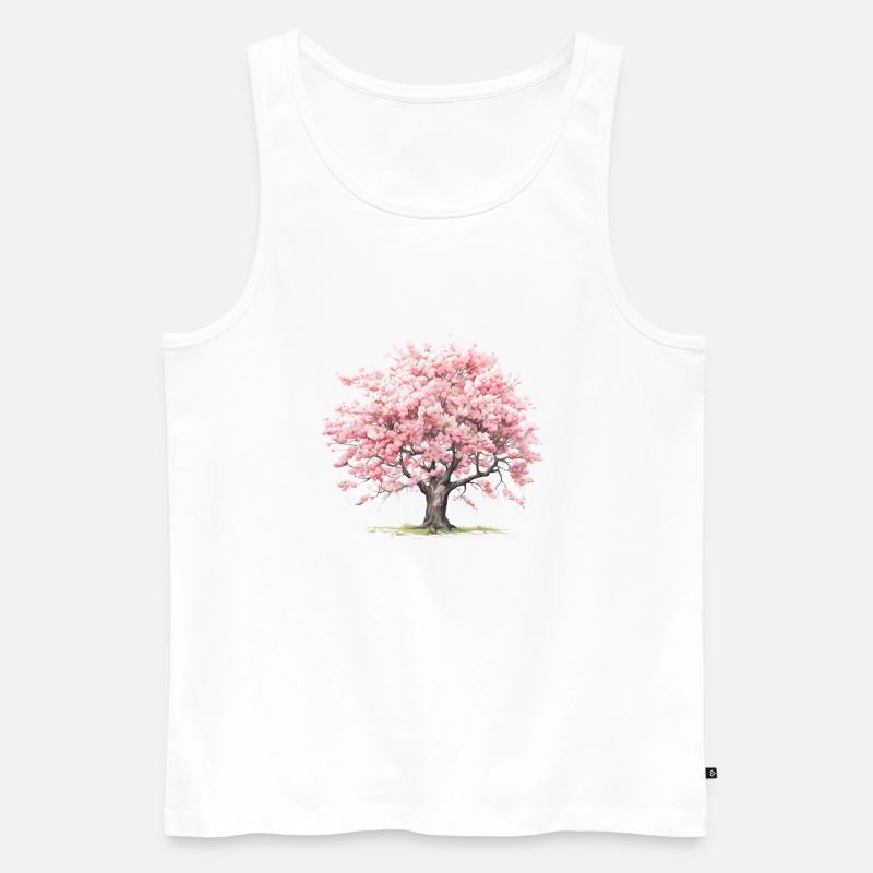 Sakura - Männer Premium Bio Tank Top - Weiß