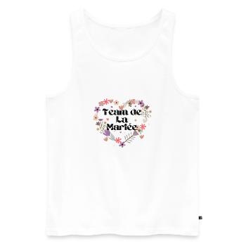 Blumenherz Braut Team - Männer Premium Bio Tank Top - Weiß - Vorne - AI Model Male 178 light (178cm)