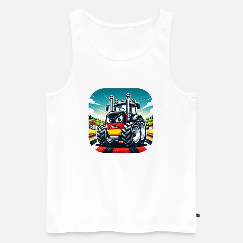Wütender deutscher Traktor 04 - Männer Premium Bio Tank Top - Weiß