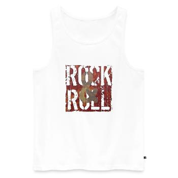 Musik, Retro, Heavy Metal, Hard Rock, Punk, Vinyl, Pop - Männer Premium Bio Tank Top - Weiß - Vorne - Michal (187cm)