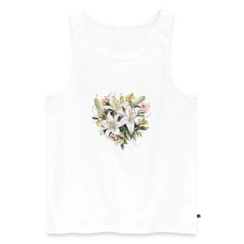 Lily Heart - Men's Premium Organic Tank Top - white - Front - AI Model Male 178 light (178cm)