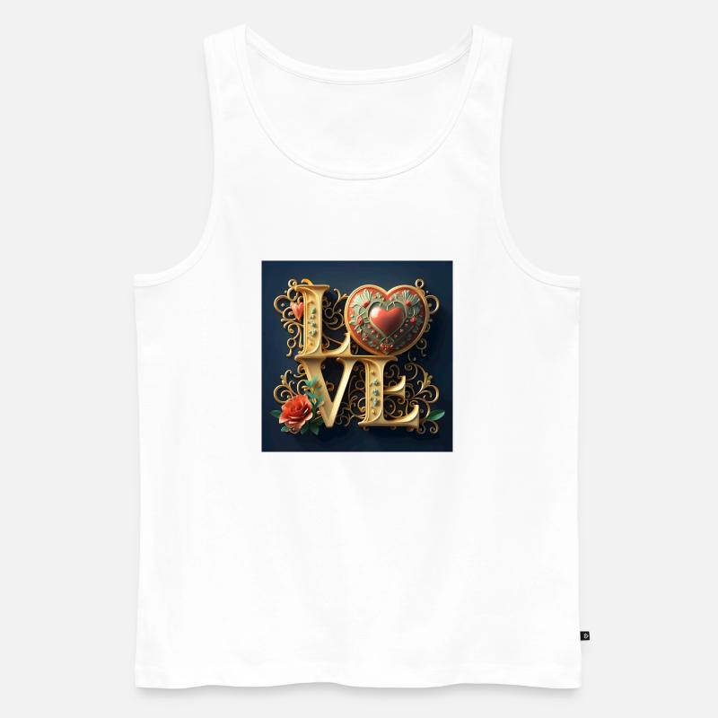 Liebe - Männer Premium Bio Tank Top - Weiß