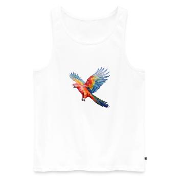 Fliegender Papagei - Männer Premium Bio Tank Top - Weiß - Vorne - Michal (187cm)