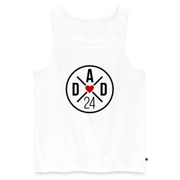 Dad 24 Vektor Farbwechsel möglich - Männer Premium Bio Tank Top - Weiß - Vorne - Michal (187cm)