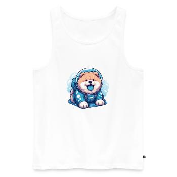 Chow-Chow in Space - Men's Premium Organic Tank Top - white - Front - Michal (187cm)