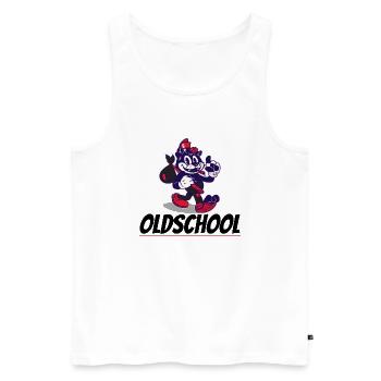 Oldschool cat - Men's Premium Organic Tank Top - white - Front - Michal (187cm)