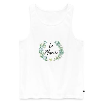 Das geblümte Braut-T-Shirt - Männer Premium Bio Tank Top - Weiß - Vorne - Michal (187cm)