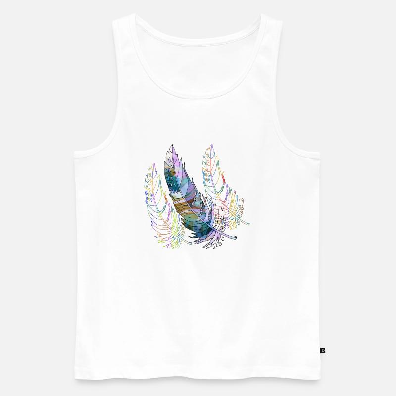 Feder - Männer Premium Bio Tank Top - Weiß