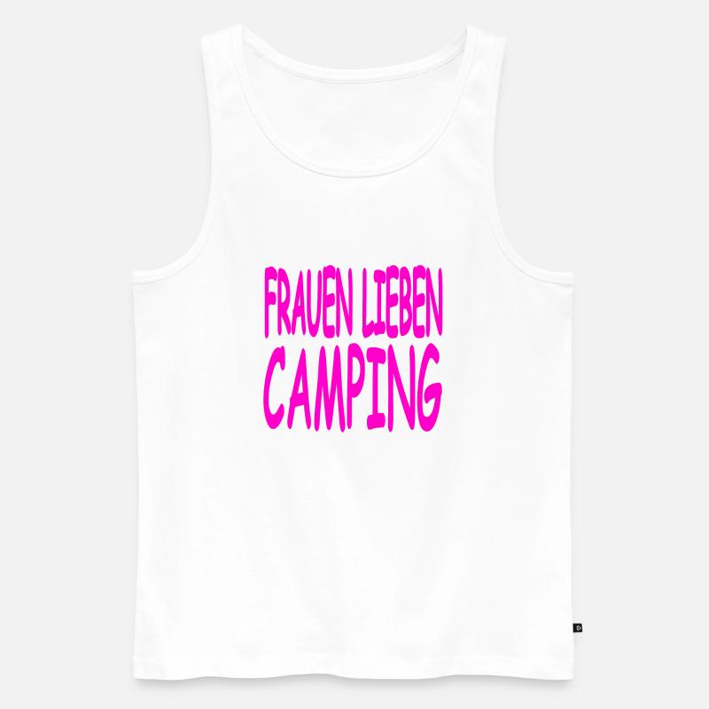 Camping - Männer Premium Bio Tank Top - Weiß
