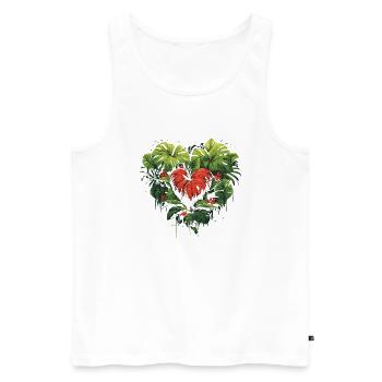Monstera Plants Leaf Heart Garden Variegata Leaf - Men's Premium Organic Tank Top - white - Front - Michal (187cm)