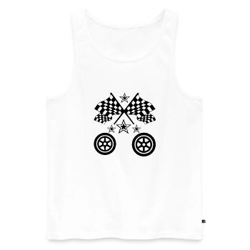 Car - Men's Premium Organic Tank Top - white - Front - Michal (187cm)