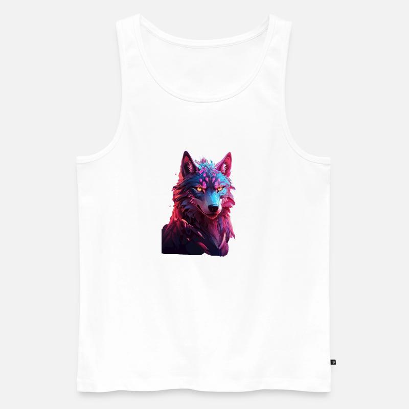 Wolf - Männer Premium Bio Tank Top - Weiß